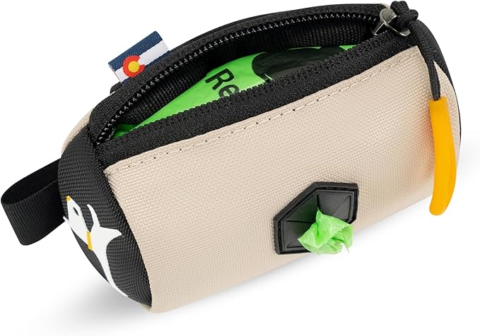 OllyDog Scoop Pick Up | Dog Poop Bag Holder | Lightweight & Water-Resistant Dispenser | Leash Attachment for Hands-Free Carry | Fits Standard Waste Bag Rolls (Con Leche)