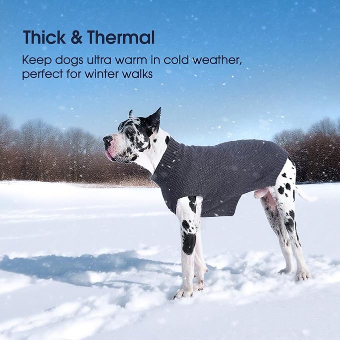 IECOii Medium Dog Sweater - Warm Sleeveless Sweater for Medium Dogs Girl Boy, Knitted Pullover Sweaters for Fall & Winter, French Bulldog Sweaters, Grey - L