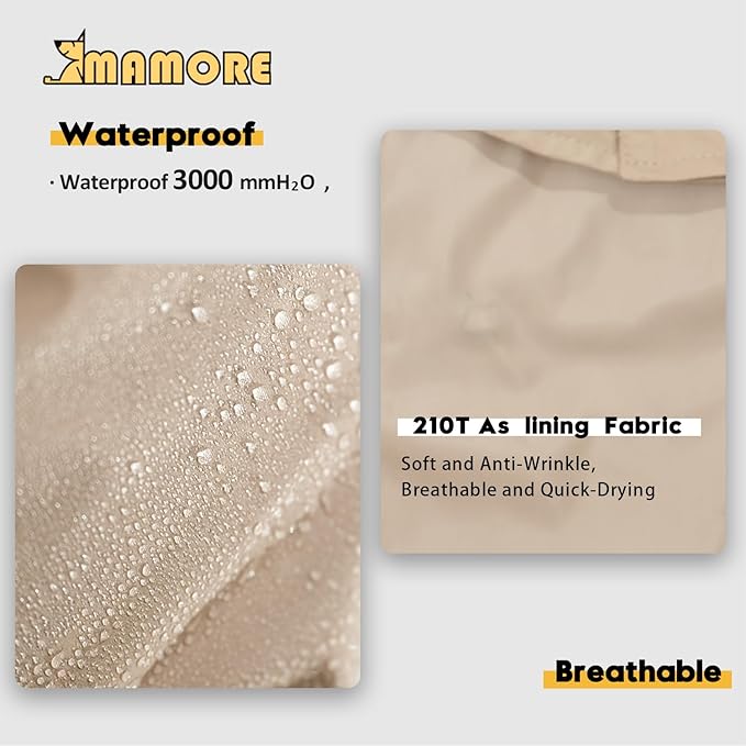 MAMORE Dog Jacket Waterproof Outdoor Vest for Smal Medium Large Dogs, Windproof Adjustable Breathable Lightweight Fashion Casual Dog Clothes (Khaki, Medium)