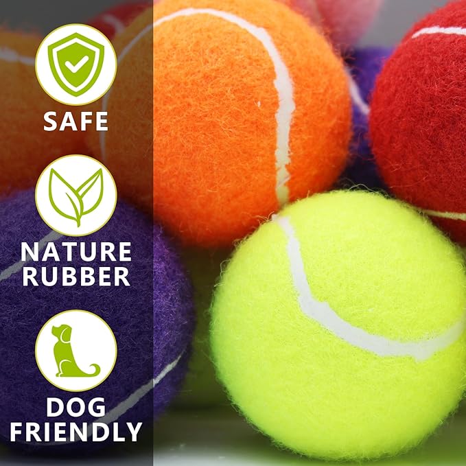 Magicorange 6 Pack Small Tennis Balls, 2 inch Tennis Balls for Dogs,Colorful Easy Catching Pet Playing Ball (Multicolor, 6 Pack)