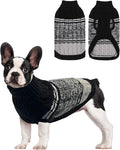 Mihachi Dog Sweater for Small Medium Dogs, Soft Warm Shirt, Cold Weather Coat Turtleneck Knitted Pullover Clothes With Leash Hole for Large Cat Puppy Pet, Black SM