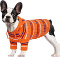 Kuoser Dog Sweater, Dog Sweaters for Large Dogs, Thanksgiving Christmas Large Size Dogs Pullover Sweater, Boy Girl Pet Cable Knitted Sweatshirt, Warm Hood Winter Clothes for Cold Weather, Orange L