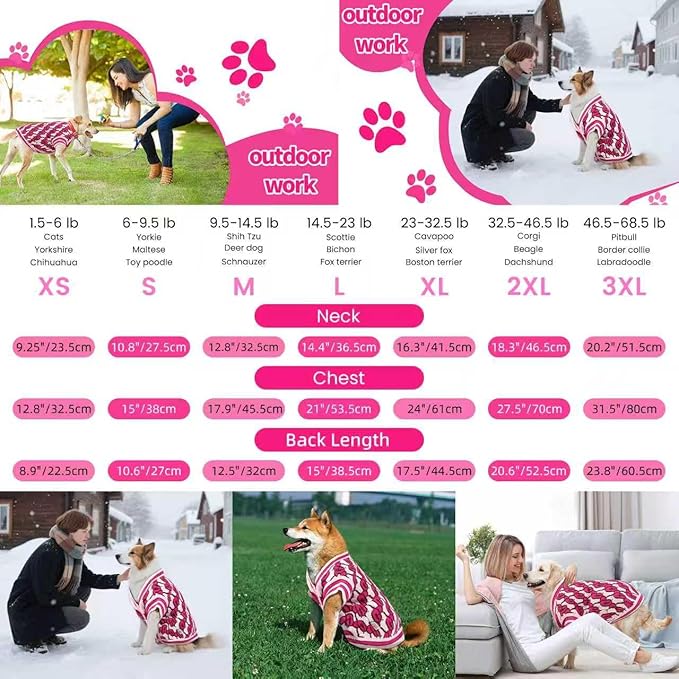 Pet Sweaters for Dogs Boys and Girls, Dynamic Letter Patterned Dog Sweater,Dog Cardigan,Pet Clothes,Pet Knitted Clothing,Fit for Different Seasons and Kinds of Dogs (Pink XS)