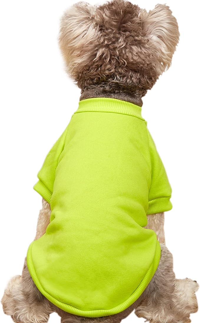 Puppy Sweater for Small Dogs Clothes Warm Winter Cat Clothe Pet Sweatshirt Knitwear Doggie Kitten Clothing, Light Green, Large