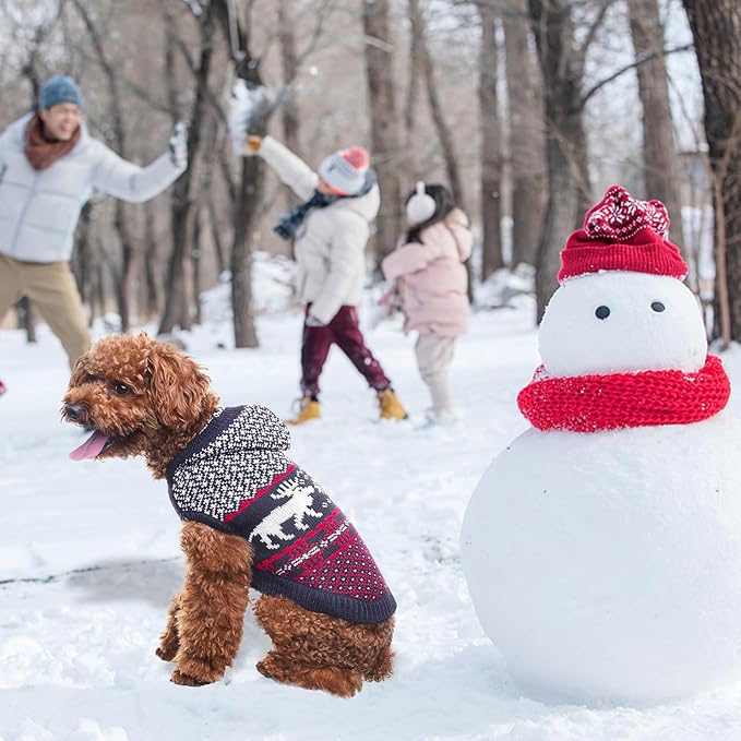 SCENEREAL Dog Sweater for Large Sized Dogs Girl Boy, Turtleneck Pullover Winter Puppy Clothes, Christmas Outfits, Pet Sweatshirt Apparel Knitwear for Golden Retriever, Labrador, Rottweiler, L
