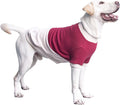 Extra Large Dog Sweaters Warm Clothes Pullover Sweatshirts for Labrador Rottweiler Great Dane, Dark Red Beige, 3X-Large