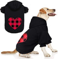 Dog Hoodie Sweater for Dogs Pet Clothes Black Buffalo Plaid Warm and Soft Breathable Cozy(XL)