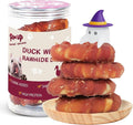 PAWUP Duck Dog Chews, Donut Rawhide Treat, Long Lasting Rawhide Ring, Natural w/Taurine, 12.5oz