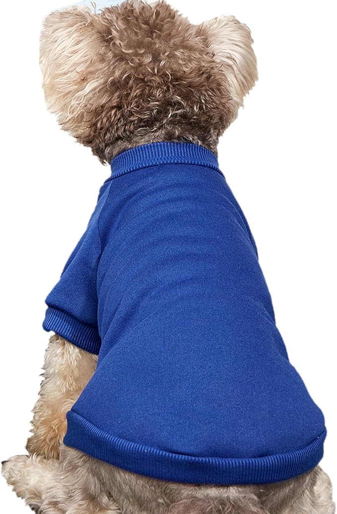 Puppy Sweater for Small Dogs Clothes Warm Winter Cat Clothe Pet Sweatshirt Knitwear Doggie Kitten Clothing, Blue, XX-Small