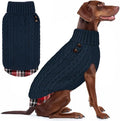 KYEESE Dog Sweater Soft Pullover Dog Sweaters for Large Dogs Warm Turtleneck Large Dogs Sweater with Gingham Patchwork Comfy Pet Coat for Fall Winter Cold Weather