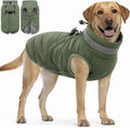 SAWMONG Dog Coat, Warm Dog Winter Coat, Waterproof Fleece Jacket, Cold Weather Dogs Jacket (XL,Green)