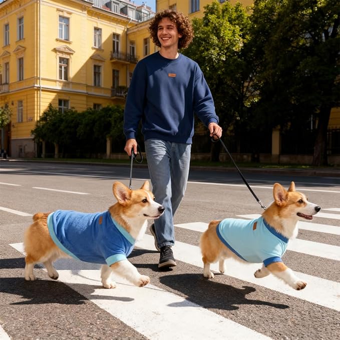 GreenJoy Classic Fleece Dog Sweater – Soft & Warm Stretchy Sweatshirt for Small Dogs & Cats, Cold-Weather Pullover for Everyday Wear (Dark Blue, Large/X-Large)