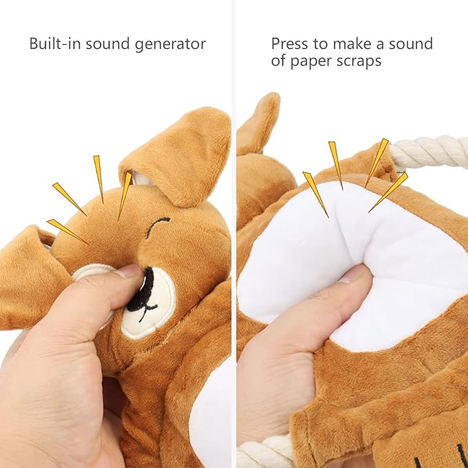 Squeaky Dog Toys , Funny Dog Toys Stuffed Plush Dog Toy , Cute Dog Rabbit Dog Birthday Gift Dog Chew Toys Pet Toys for Small Medium and Large Dogs(Green Rabbit)