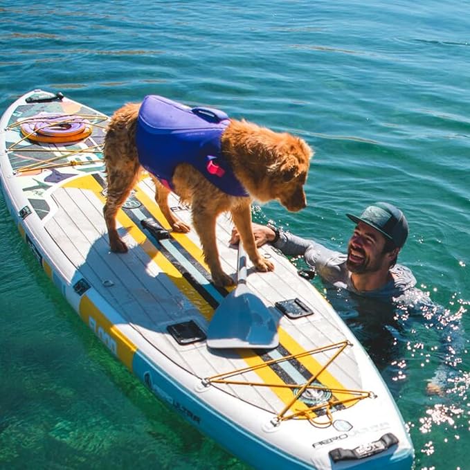 Ruffwear, Float Coat Dog Life Jacket, Premium Buoyancy Swim Vest with Lift Handle, Secure Fit & Reflective Trim, Adjustable Flotation for Swimming, Boating, & Outdoor Adventures, Deep Blue, Medium