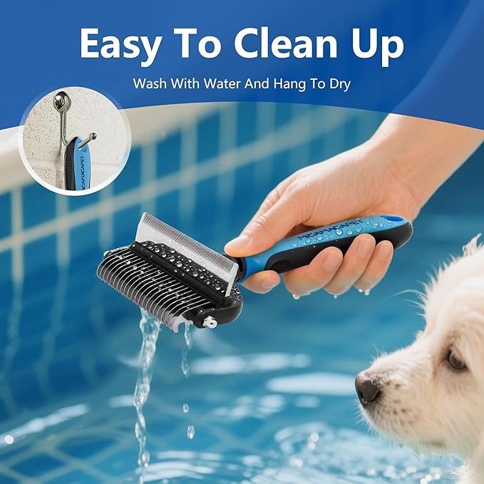 Pet Grooming Set with Shedding Brush and Dematting Comb，Brush for Long-haired Dogs，Dog Shedding Brush，Stainless steel teeth remove tangled hair，Pet Grooming Tools-Large