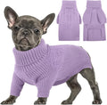 Queenmore Puppy & Dog Sweater - Warm Winter/Summer Turtleneck Knit Sweater for Small, Medium, Large Dogs; Christmas, Lilac; XS