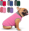 cyeollo 2 Pack Dog Sweaters Fleece Sweatshirt Stretchable Reflective Pet Sweater Dog Clothes for Small Puppy Dogs Girl Cats Size S Pink & Grey