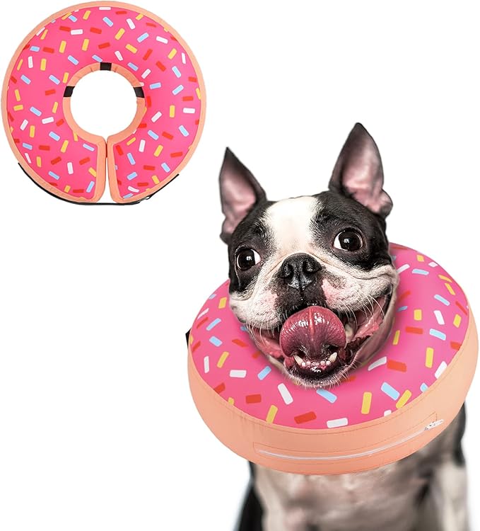 Supet Inflatable Dog Cone Collar Alternative After Surgery, Doggie Neck Donut Collar Recovery ECollar for Post Surgery, Soft Dog Cone for Small Medium Puppies Cats