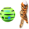 Wobble Giggle Ball and Plush NO Stuffing Squeaky Toy Combo (Tiger)