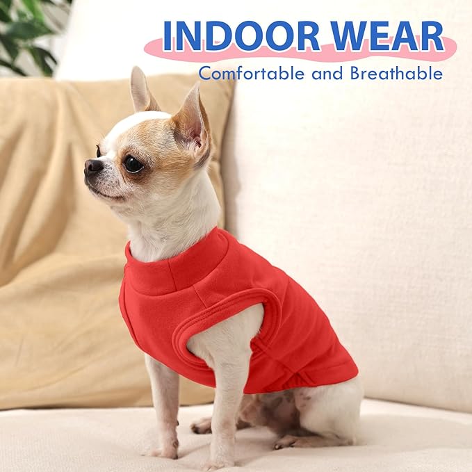 Dog Fleece Vest -Red,XL - Pullover Lightweight Sweater | Warm and Stretchable Medium Dogs Sweatshirt,Winter Soft Jacket for Holiday Clothing,Schnauzer