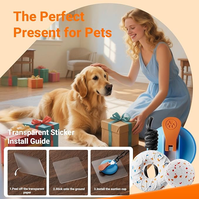 Aktor E-TPU Dog Balls, Interactive Dog Toys Tug of War, Teething Toys for Boredom to Keep Them Busy, Indestructible Dogs Toy for Dogs 2 Types (5 inch, Orange-Blue)