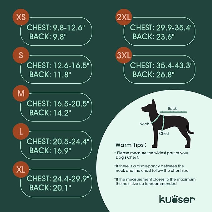 Kuoser XL Heavy Duty Dog Coat | -15°C Windproof Jacket for Husky - Anti-Chafe Fleece Neck