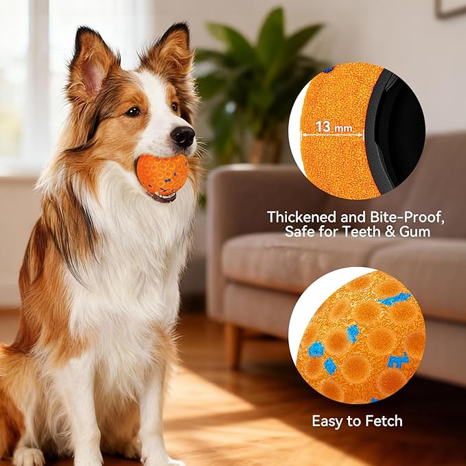 Smart Interactive Dog Toys for Aggressive Chewers, Self-Moving Chew Proof Dog Ball with Automatic Vibrating, IP54 Waterproof & E-TPU Material - Boredom & Training for Medium/Large Dogs
