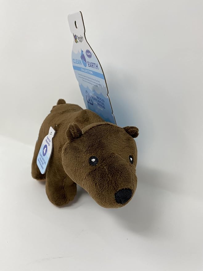 Spunky Pup Clean Earth Plush Bear | Made from 100% Recycled Water Bottles | Small,Brown,7262
