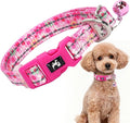 Pink Puppy Collar with Bell - Reflective Adjustable Nylon Kitten-Safe Collar for Small Dogs & Cats, Soft Flower Pattern Design for Teacup Chihuahua, Pomeranian, and Kittens (X-Small, Flower)