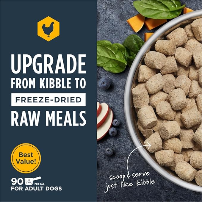 Instinct Freeze Dried Raw Meals, Natural Dry Dog Food, Grain Free - Cage Free Chicken, 45 oz. Bag