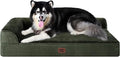 EHEYCIGA Memory Foam Dog Bed XXL, Giant Dog Bed Orthopedic with Washable Removable Cover, Waterproof Pet Bed Couch for Jumbo Dogs, 48x36x7 Inches, Dark Green