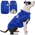 Kuoser Dog Coat Puffer Vest, Warm Dog Jacket Windproof Dogs Cold Weather Coats Pet Snowsuit Padded Vests, Lightweight Puppy Winter Clothes for Small Medium Dogs, Button Design, Easy On/Off, Blue M