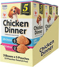 INABA Chicken Dinner for Dogs, Soft Pate Wet Dog Food, Complete & Balanced, 2.4 oz. Pouch, 15 Pouches, Cheese & Salmon Variety