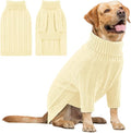 Queenmore XXL Dog Sweater,Large Dog Sweaters for Dogs Girls Boys,Xmas Turtleneck Pet Sweaters for Large Dogs,Cold Weather Doggie Sweatshirt Knitwear for Golden Retriever,Labrador(Light Apricot,XXL)