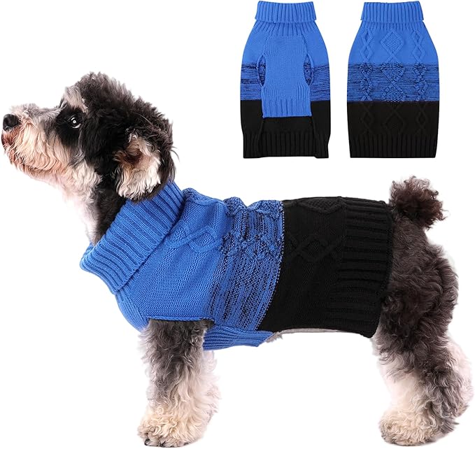 ASENKU Warm Dog Sweater for Small Medium Dogs,Pet Sweaters for Fall Winter Dog Clothing,Thicked Pullover Puppy Cat Turtleneck Sweater for Doggie Chihuahua Clothing