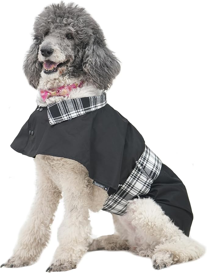 MAMORE Dog Jacket Waterproof Outdoor Vest for Smal Medium Large Dogs, Windproof Adjustable Breathable Lightweight Fashion Casual Dog Clothes (Black&White, Medium)