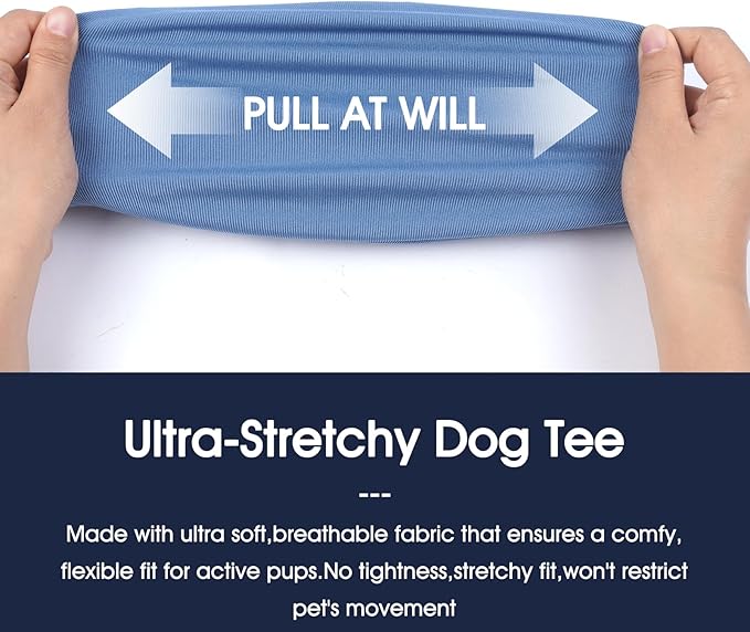 IECOii 2 Pack Summer Dog Shirt | Stretchy Fade-Resistant Fabric, Machine Washable Convenient,Home & Outdoor Clothes Fit for Medium Breeds, Grey+Blue, XL