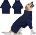 Queenmore Dog Sweater for Large Breeds, Dog Christmas Sweater, Turtleneck Knitted Pullover Doggie Clothes Sweatshirt, Long Sleeve Warm Pet Sweaters, XL Dog Sweater, Navy Blue XL
