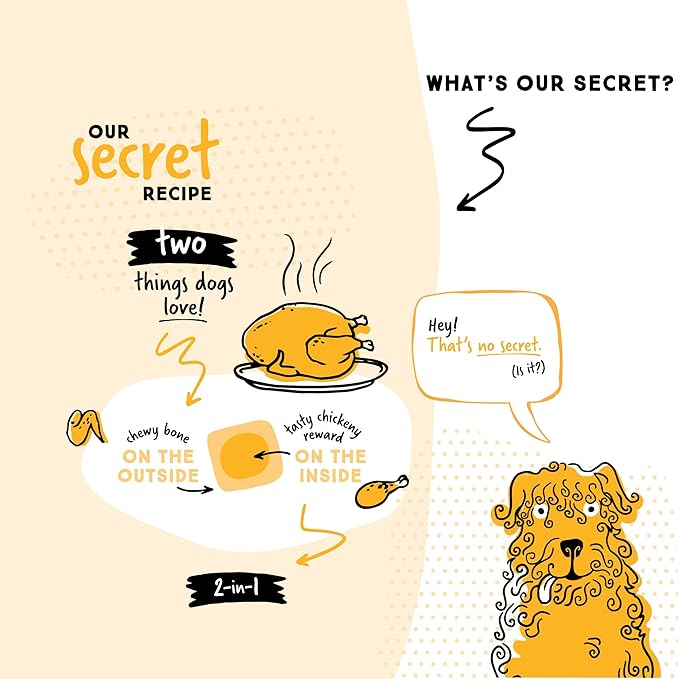 Ultra Chewy Double Treat Bones: Long-Lasting Treats Made in USA for Large and Small Breeds, Highly Digestible, for Aggressive Chewers (Bacon Cheese and Chicken Flavor, 2 Packs)