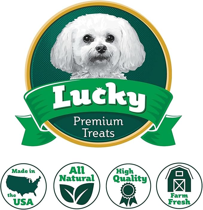 Lucky Premium Treats Lucky Shorty Slims – Beef Dog Treats and Crunchy Dog Chew Sticks with Real Beef for Small to Large Dogs (20 Count)