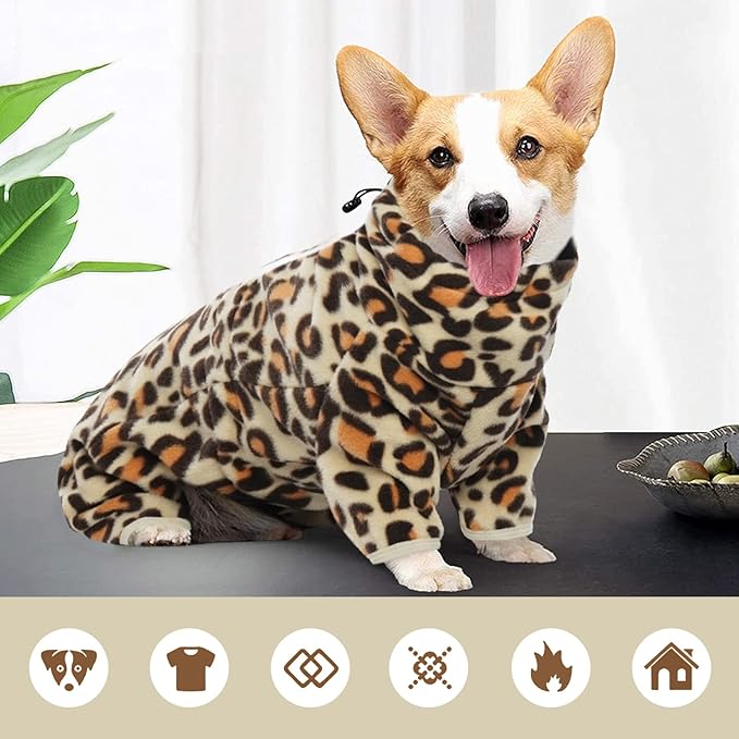ROZKITCH Dog Leg Warmers for Large Dogs, Pet Windproof Warm Cold Weather Jacket Vest with Luminous Zipper, Jumpsuit Apparel Outfit Clothes for Small Medium Large Dog Brown L