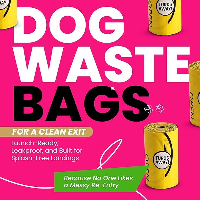 Dog Poop Bags 120 Count – Leakproof, Extra Thick & Easy Open | Unscented Plant-Based PLA + PBAT, Fits All Dispensers | Funny Hey Stinky Design – $1 Donated to Service & Therapy Dogs