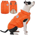 Kuoser Dog Coat Puffer Vest, Warm Dog Jacket Windproof Dogs Cold Weather Coats Pet Snowsuit Padded Vests, Lightweight Puppy Winter Clothes for Small Medium Dogs, Button Design, Easy On/Off, Orange M