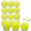 Nobleza 12 Pack 2.5' Floatable Squeaky Tennis Balls for Small Medium Dogs, Training Safe Natural Rubber Squeaky Dog Balls for Fetch Exercise, Yellow