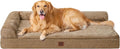 EHEYCIGA Memory Foam Dog Bed XLarge Sized Dogs, Extra Large Dog Bed Orthopedic with Washable Removable Cover, Waterproof XL Pet Bed Couch, 44x33x6 Inches, Camel