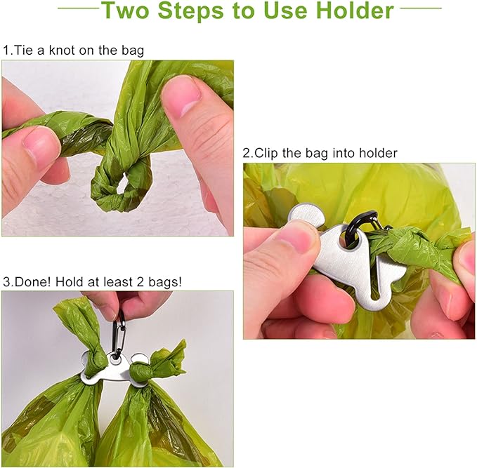 Dog Waste Bag Dispenser Pet Poop Bags Holder for Doggie Waste Bags Dispensers Soft Fabric Zipper Small Doggy Puppy Pouch for Leash Accessory Attachment with Carrier,2PCS Blue&Black