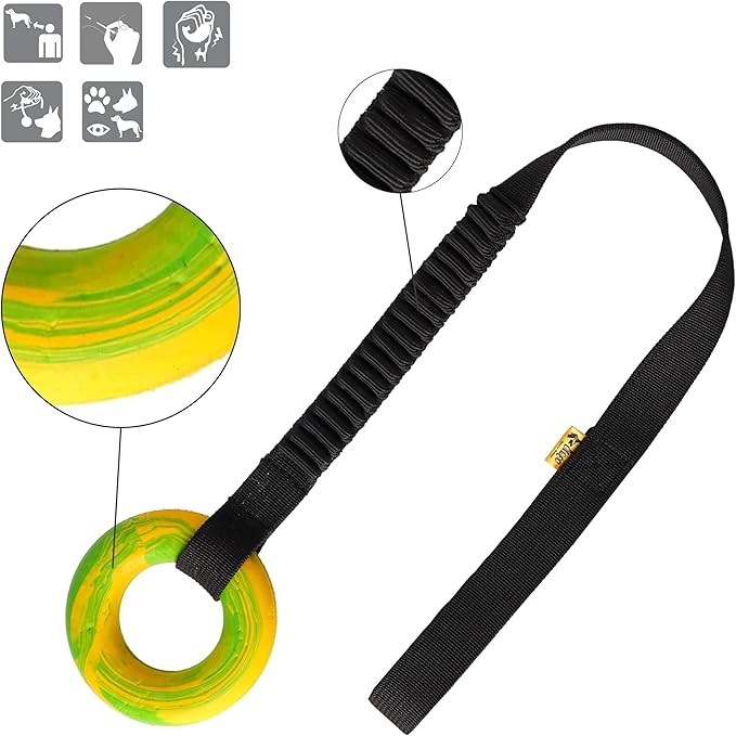 Dingo Puller tug Toy for Dog with Bungee Handle for Dog Training, Agility, tug of war 15674