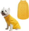 Mihachi Turtleneck Dog Sweater - Winter Coat Apparel Classic Cable Knit Clothes with Leash Hole for Cold Weather, Ideal Gift for Pet in New Year