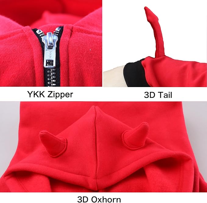 Little Devil Christmas Costumes Clothes for Extra Large Dogs Demon Hoodies Labrador Rottweiler Great Dane, Red, 4X-Large