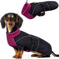 DORA BRIDAL Dachshund Coat, Fleece Lined Dog Winter Coat, Warm Dog Coats with Reflective Strips, Adjustable Waterproof Pet Jacket Clothes, XL